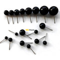 NQ Planet DIY Eyes 4mm/5mm/6mm Black Beans Needle Type Glass Eyes Balls Doll Eyeballs