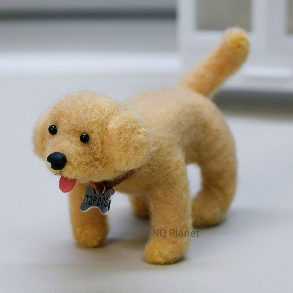 NQ Planet Miniature Golden Retriever Doll Making with 9mm Wool Pipe Cleaner and Felt Ready To Ship