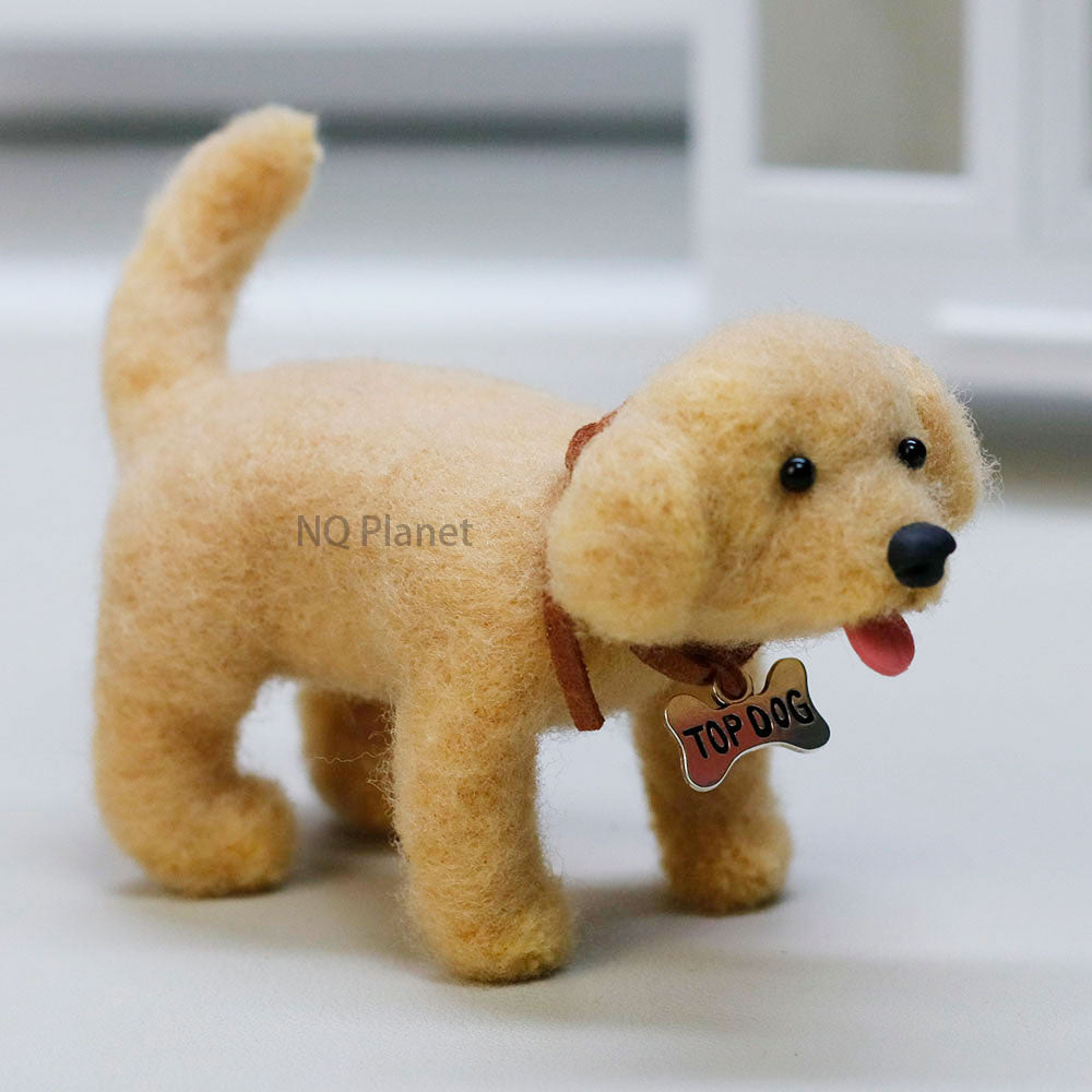 NQ Planet Miniature Golden Retriever Doll Making with 9mm Wool Pipe Cleaner and Felt Ready To Ship