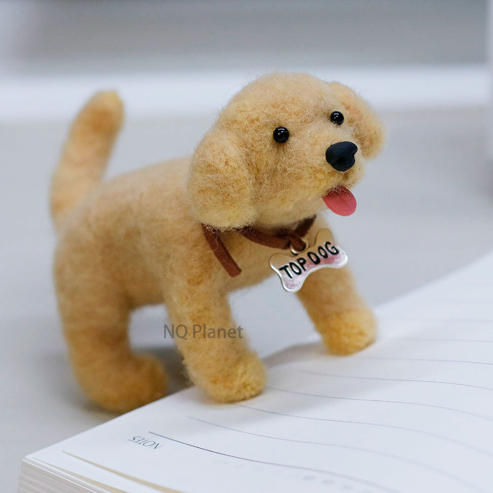 NQ Planet Miniature Golden Retriever Doll Making with 9mm Wool Pipe Cleaner and Felt Ready To Ship
