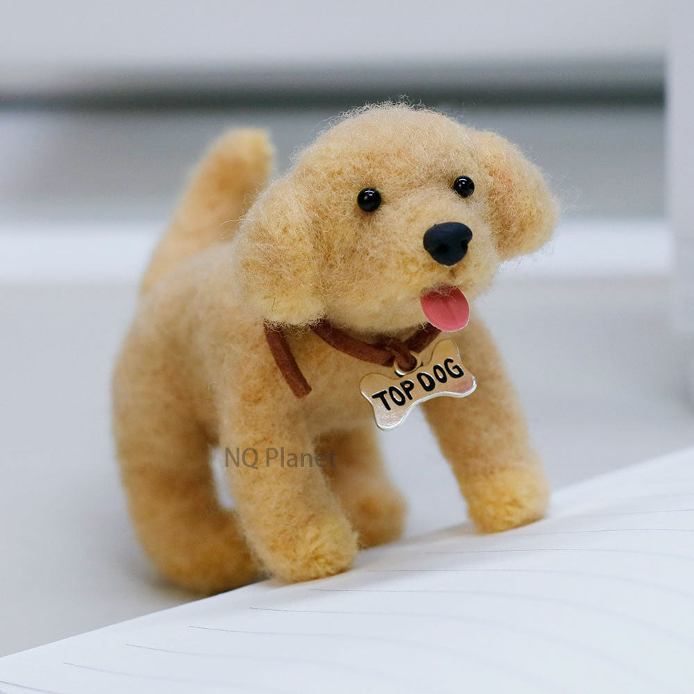 NQ Planet Miniature Golden Retriever Doll Making with 9mm Wool Pipe Cleaner and Felt Ready To Ship