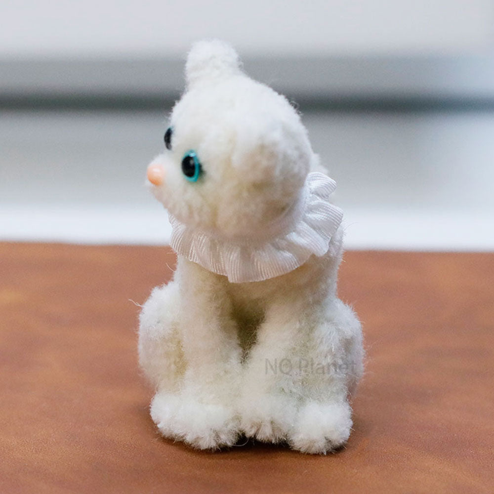 NQ Planet Miniature White Cat Making with 6mm Wool Pipe Cleaner Ready To Ship