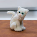 NQ Planet Miniature White Cat Making with 6mm Wool Pipe Cleaner Ready To Ship