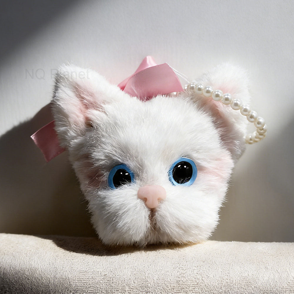 NQ Planet White Cat Ornament Making with 40mm Fuzzy Fur Pipe Cleaner Ready To Ship
