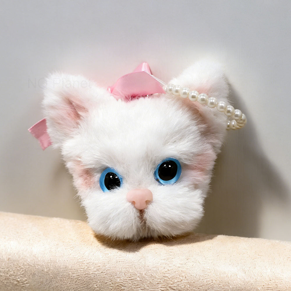 NQ Planet White Cat Ornament Making with 40mm Fuzzy Fur Pipe Cleaner Ready To Ship